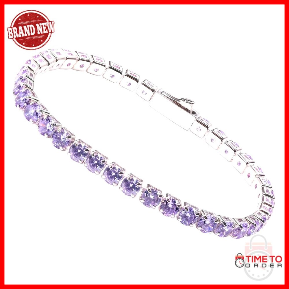 Moissanite Tennis Bracelet, 4mm/5mm, Stainless Steel, Size 6.5-7.5 Inch